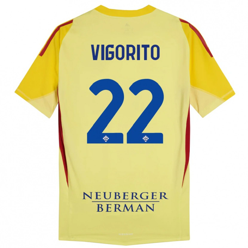 Danxen Mænd Mauro Vigorito #22 Lysegul Sort Målmandstrøje 2025/26 Trøje T-shirt