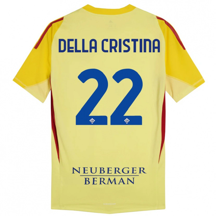 Danxen Mænd Stefano Della Cristina #22 Lysegul Sort Målmandstrøje 2025/26 Trøje T-shirt