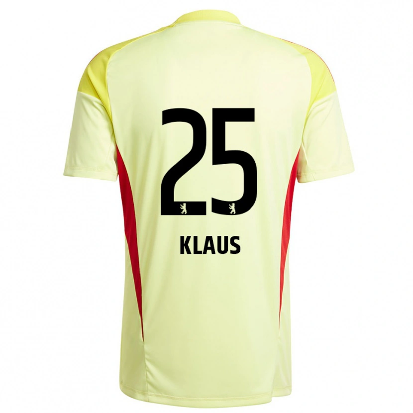 Danxen Mænd Carl Klaus #25 Lysegul Sort Målmandstrøje 2025/26 Trøje T-shirt