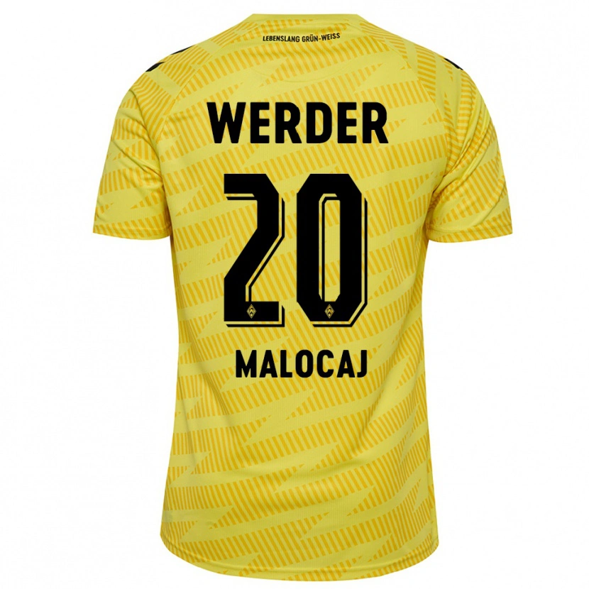 Danxen Mænd Edinjo Malocaj #20 Gul Sort Målmandstrøje 2025/26 Trøje T-shirt