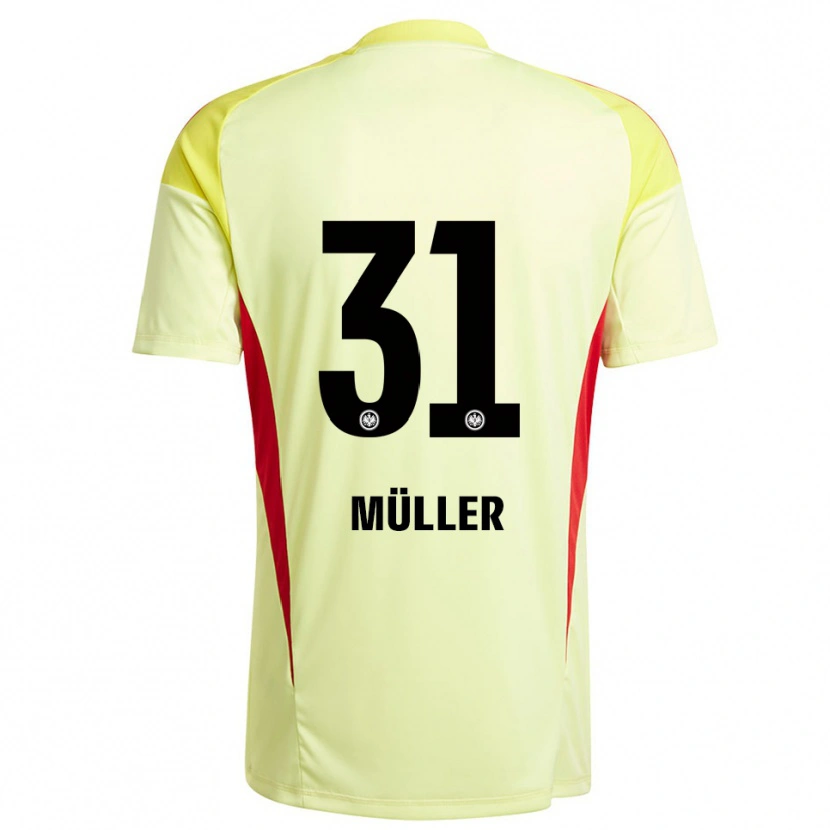Danxen Mænd Laurin Müller #31 Lysegul Sort Målmandstrøje 2025/26 Trøje T-shirt