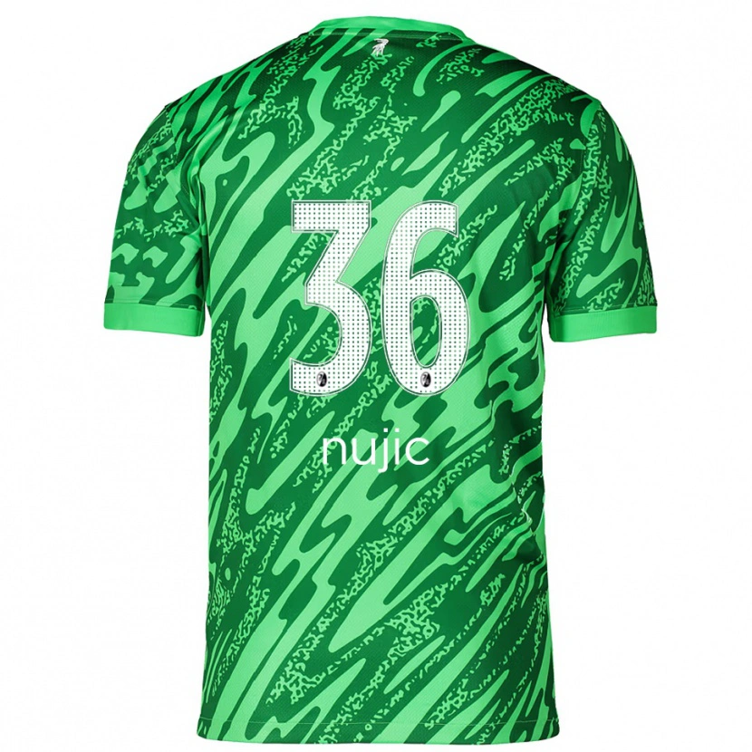Danxen Mænd Luka Nujic #36 Grøn Hvid Målmandstrøje 2025/26 Trøje T-shirt
