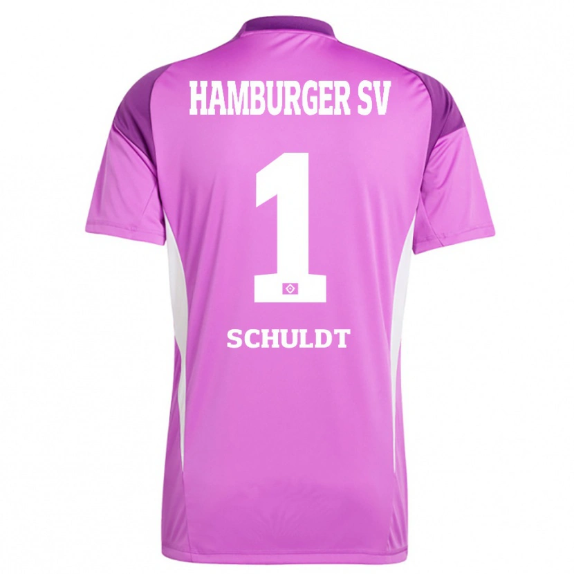 Danxen Mænd Inga Schuldt #1 Lilla Hvid Lilla Målmandstrøje 2025/26 Trøje T-shirt