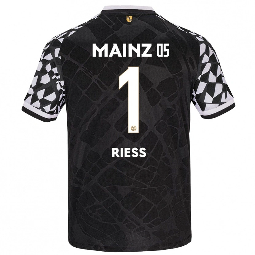 Danxen Mænd Lasse Rieß #1 Sort Hvid Målmandstrøje 2025/26 Trøje T-shirt