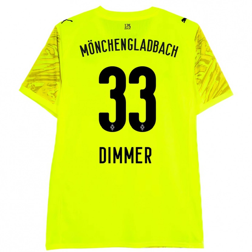 Danxen Mænd Florian Dimmer #33 Gul Sort Målmandstrøje 2025/26 Trøje T-shirt