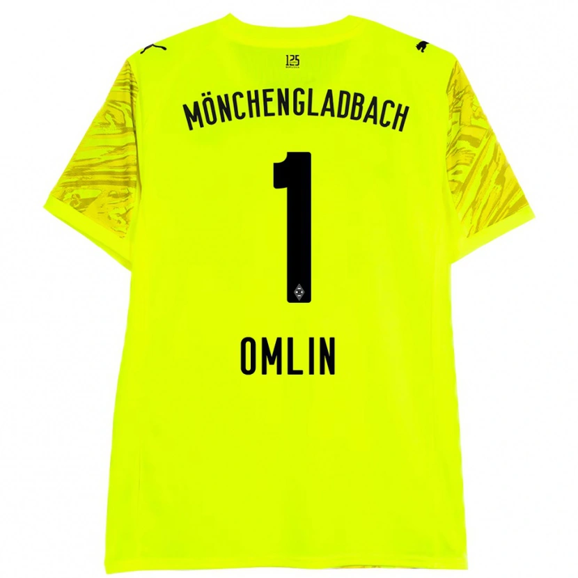 Danxen Mænd Jonas Omlin #1 Gul Sort Målmandstrøje 2025/26 Trøje T-shirt