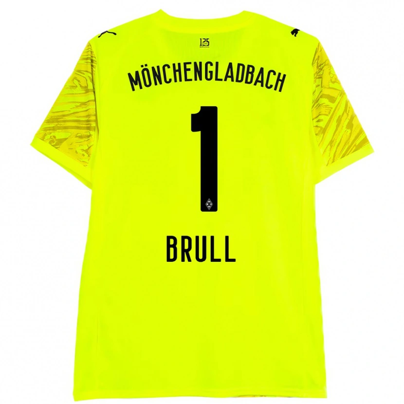 Danxen Mænd Maximilian Brüll #1 Gul Sort Målmandstrøje 2025/26 Trøje T-shirt