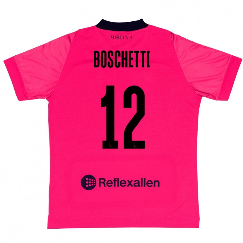 Danxen Mænd Matteo Boschetti #12 Dybrød Sort Målmandstrøje 2025/26 Trøje T-shirt