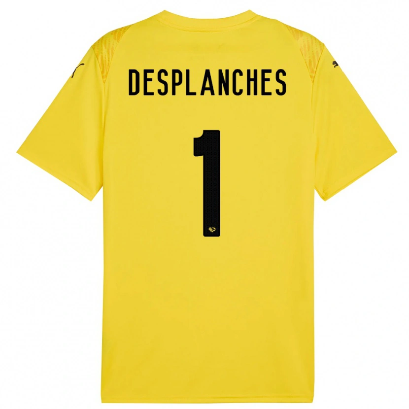 Danxen Mænd Sebastiano Desplanches #1 Gul Sort Målmandstrøje 2025/26 Trøje T-shirt
