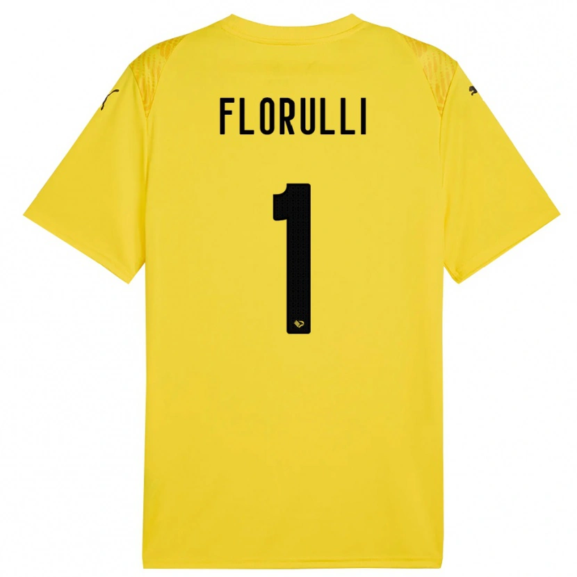 Danxen Mænd Gerlando Florulli #1 Gul Sort Målmandstrøje 2025/26 Trøje T-shirt