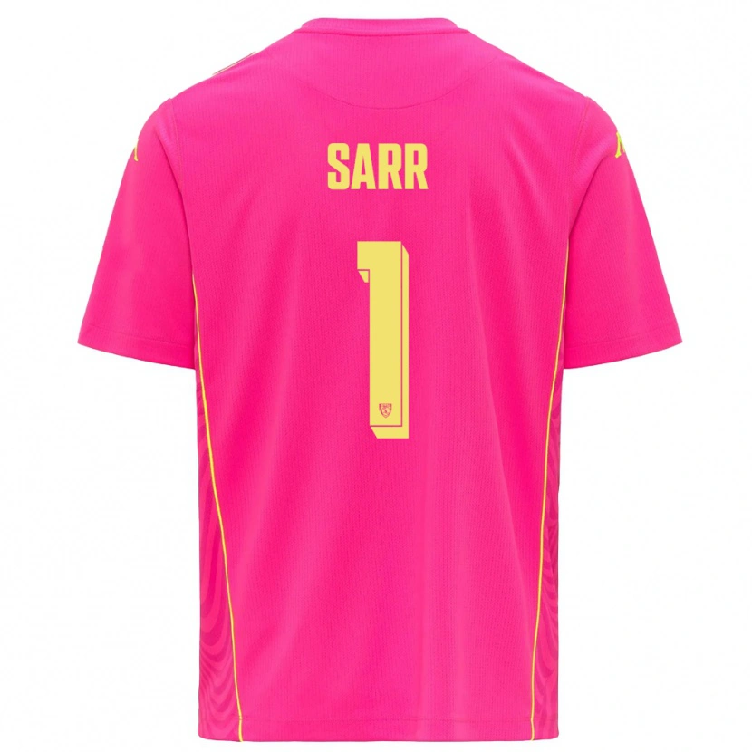 Danxen Mænd Mouhamadou Sarr #1 Dybe Pink Gul Målmandstrøje 2025/26 Trøje T-shirt