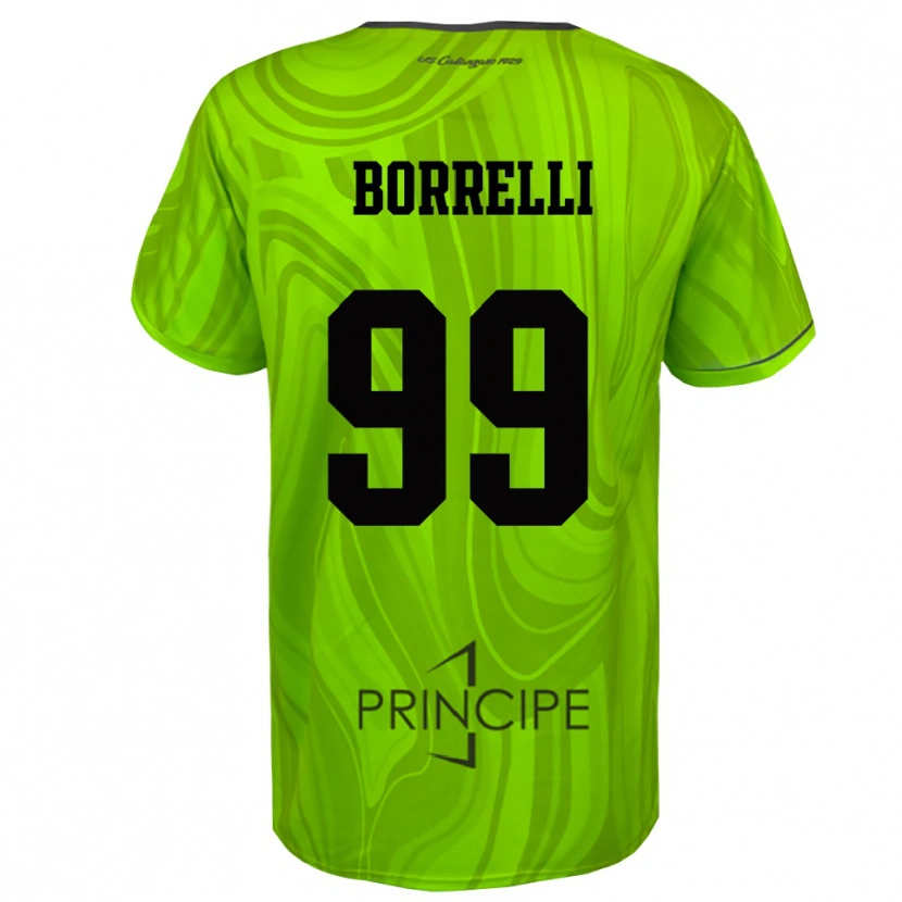 Danxen Mænd Edoardo Borrelli #99 Gul Grøn Sort Målmandstrøje 2025/26 Trøje T-shirt