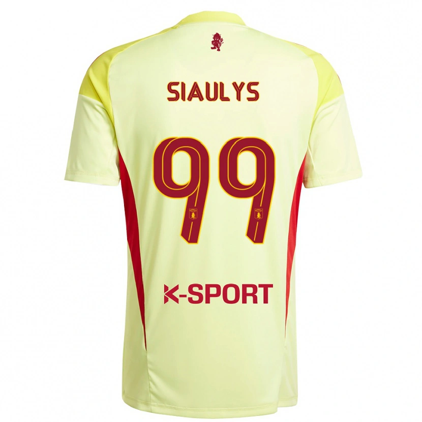 Danxen Mænd Ovidijus Siaulys #99 Lys Gul Rød Målmandstrøje 2025/26 Trøje T-shirt