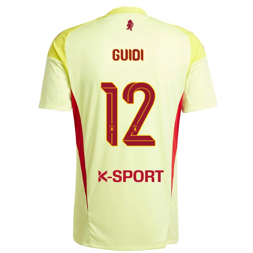 Danxen Mænd Sasha Guidi #12 Lys Gul Rød Målmandstrøje 2025/26 Trøje T-shirt