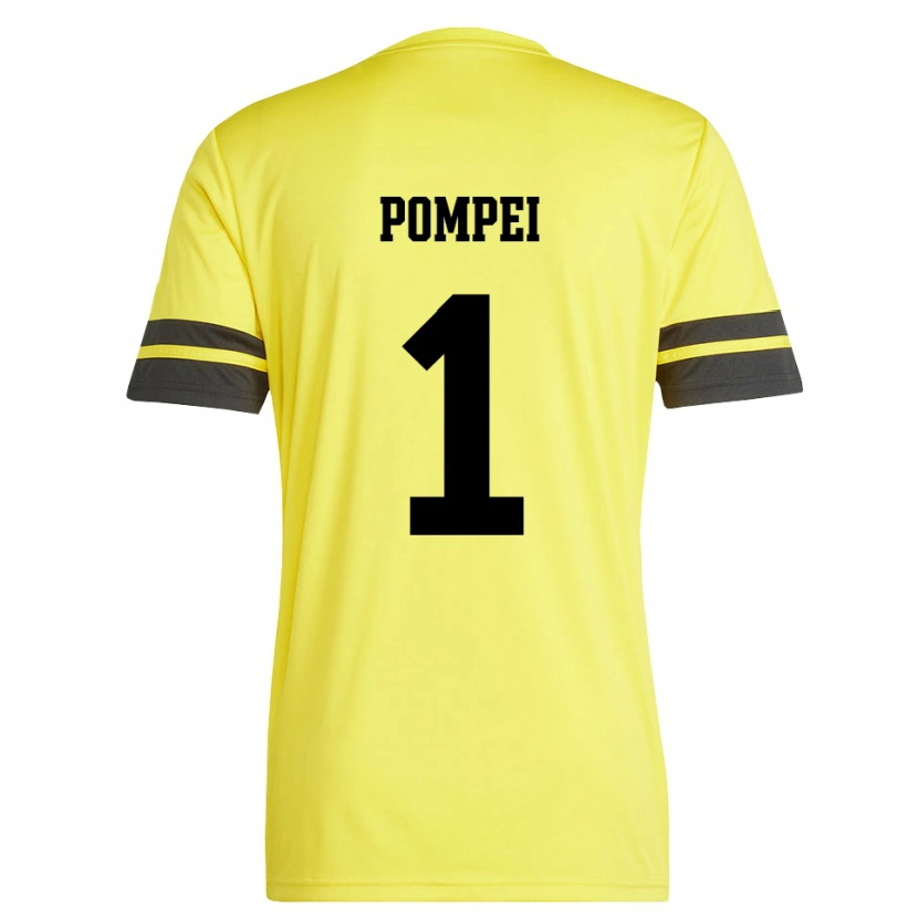 Danxen Mænd Thomas Pompei #1 Gul Sort Målmandstrøje 2025/26 Trøje T-shirt