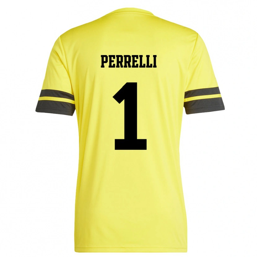 Danxen Mænd Samuele Perrelli #1 Gul Sort Målmandstrøje 2025/26 Trøje T-shirt