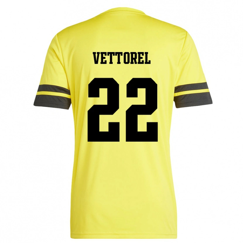 Danxen Mænd Thomas Vettorel #22 Gul Sort Målmandstrøje 2025/26 Trøje T-shirt