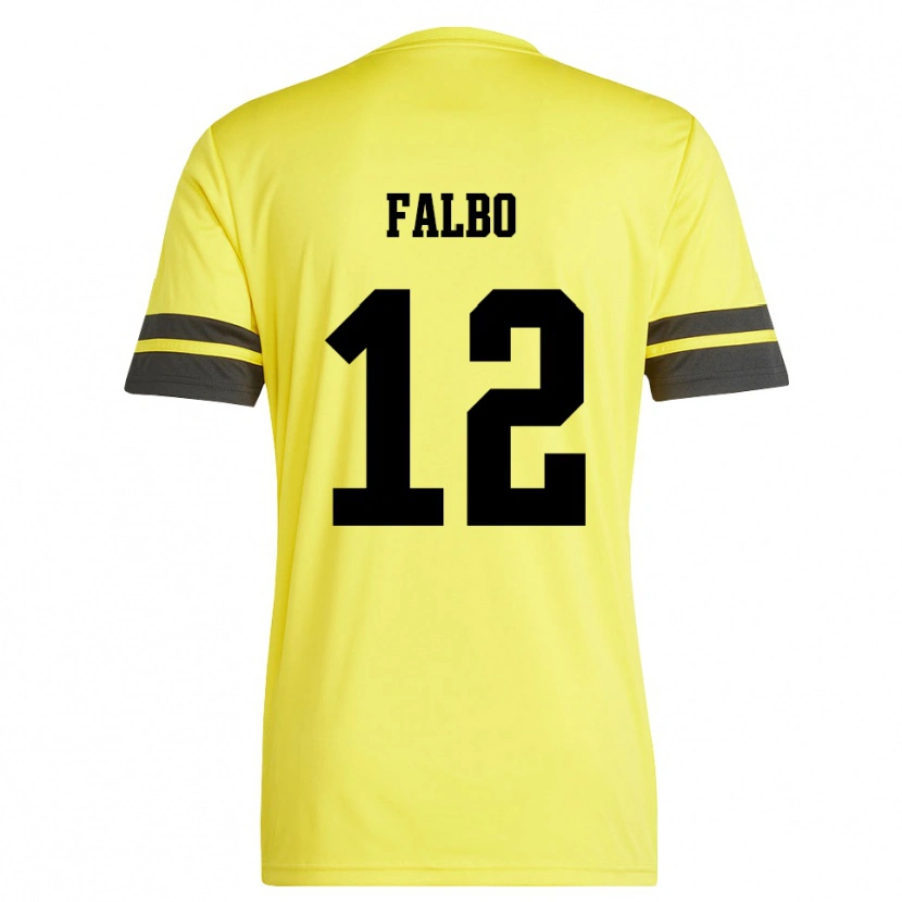 Danxen Mænd Francesco Falbo #12 Gul Sort Målmandstrøje 2025/26 Trøje T-shirt