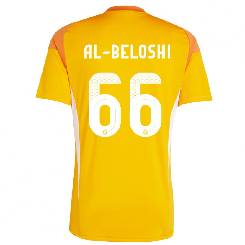 Danxen Mænd Reem Al-Beloshi #66 Orange Gul Hvid Målmandstrøje 2025/26 Trøje T-shirt
