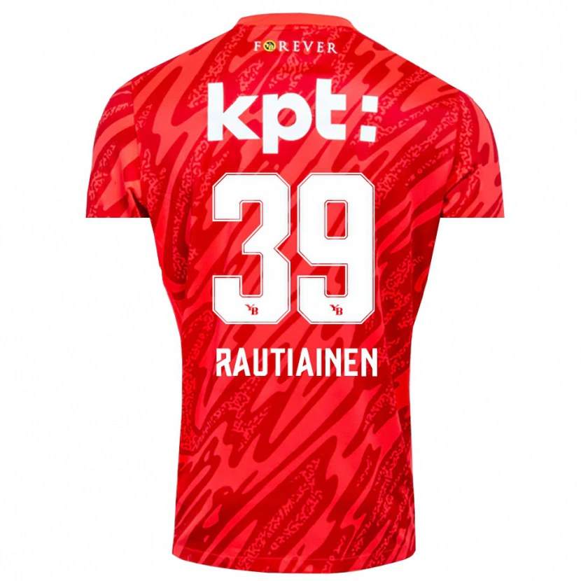 Danxen Mænd Iina Rautiainen #39 Rød Hvid Målmandstrøje 2025/26 Trøje T-shirt