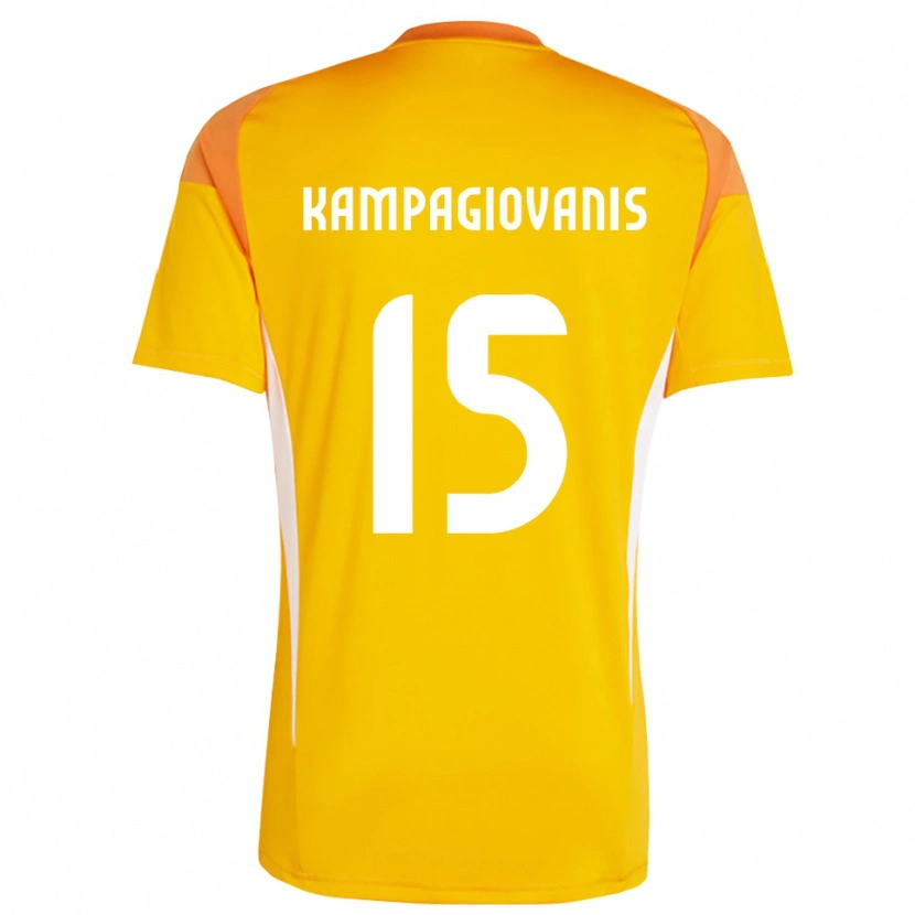 Danxen Mænd Anastasios Kampagiovanis #15 Orange Hvid Målmandstrøje 2025/26 Trøje T-shirt