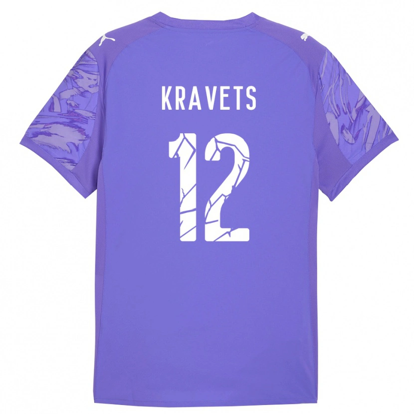 Danxen Mænd Vladyslav Kravets #12 Lilla Lilla Målmandstrøje 2025/26 Trøje T-shirt