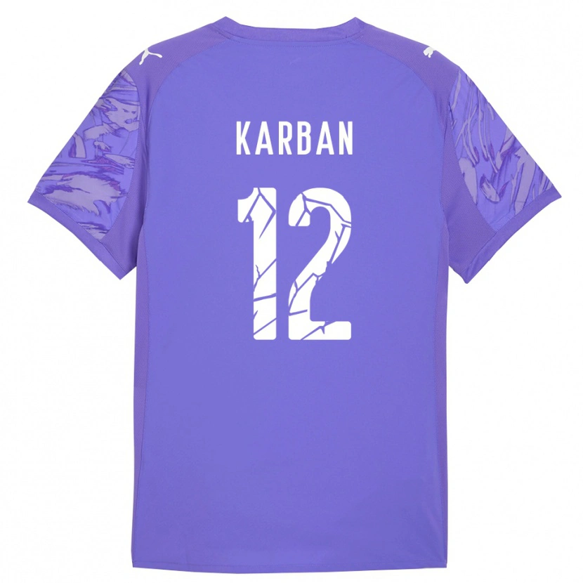 Danxen Mænd Yevheniia Karban #12 Lilla Lilla Målmandstrøje 2025/26 Trøje T-shirt