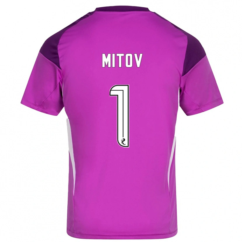 Danxen Mænd Dimitar Mitov #1 Lilla Magenta Målmandstrøje 2025/26 Trøje T-shirt