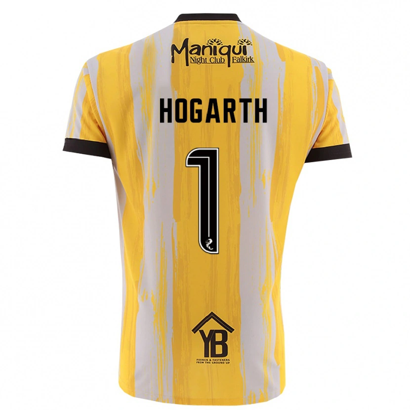 Danxen Mænd Nicky Hogarth #1 Gul Sort Målmandstrøje 2025/26 Trøje T-shirt
