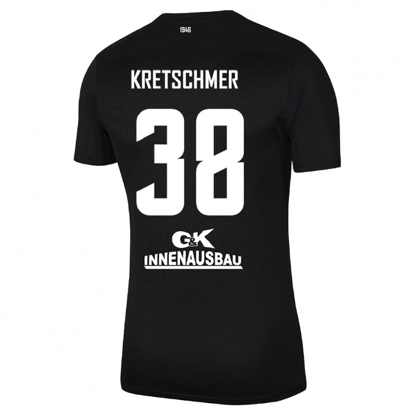 Danxen Mænd Theo Kretschmer #38 Sort Hvid Målmandstrøje 2025/26 Trøje T-shirt