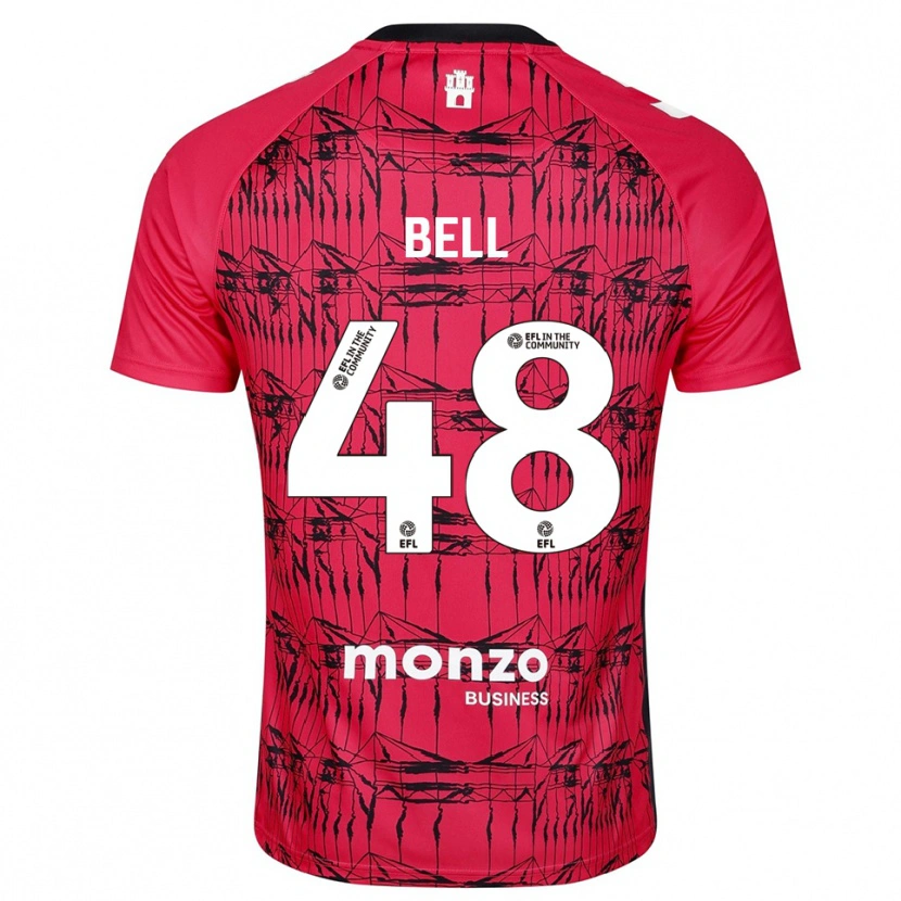 Danxen Mænd Luke Bell #48 Rød Hvid Målmandstrøje 2025/26 Trøje T-shirt