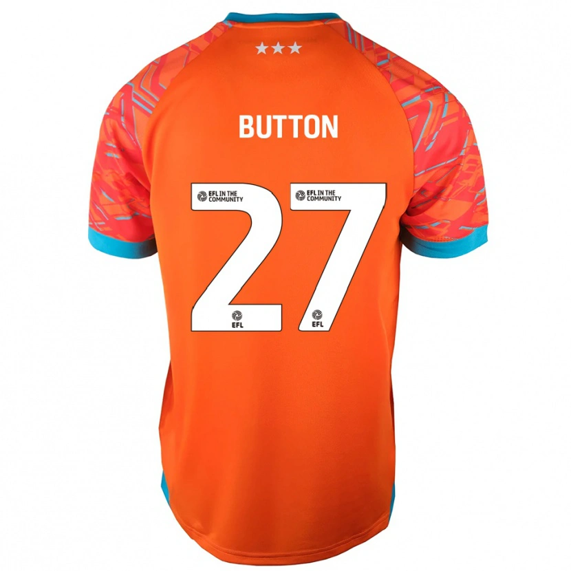 Danxen Mænd David Button #27 Orange Hvid Målmandstrøje 2025/26 Trøje T-shirt
