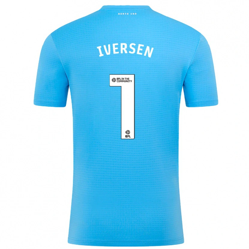 Danxen Mænd Daniel Iversen #1 Blå Hvid Målmandstrøje 2025/26 Trøje T-shirt