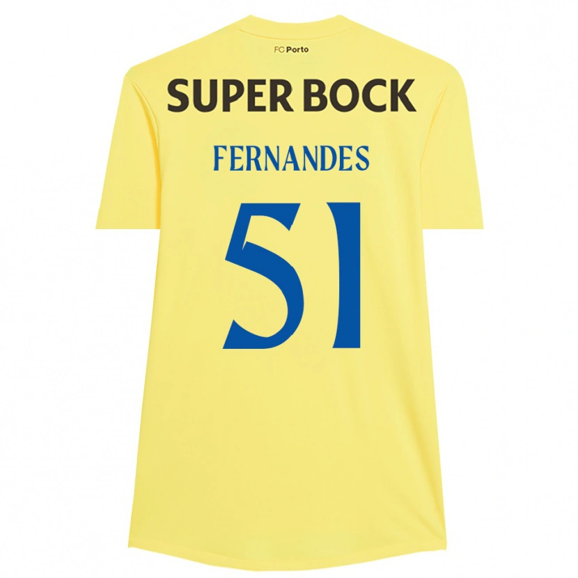 Danxen Mænd Diogo Fernandes #51 Lysegul Sort Målmandstrøje 2025/26 Trøje T-shirt