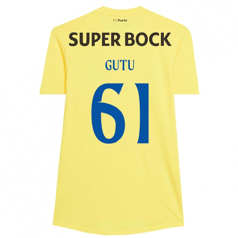 Danxen Mænd Denis Gutu #61 Lysegul Sort Målmandstrøje 2025/26 Trøje T-shirt