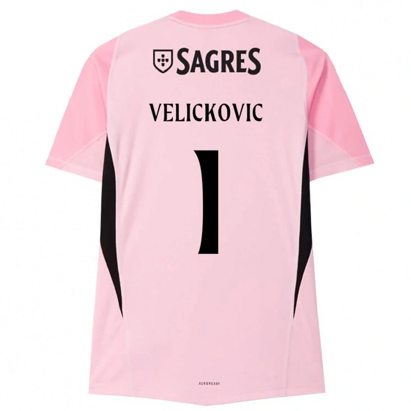 Danxen Mænd Luka Veličković #1 Pink Sort Målmandstrøje 2025/26 Trøje T-shirt