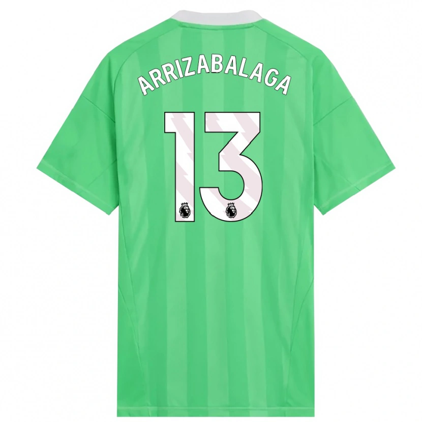 Danxen Mænd Kepa Arrizabalaga #13 Lysegrøn Hvid Målmandstrøje 2025/26 Trøje T-shirt
