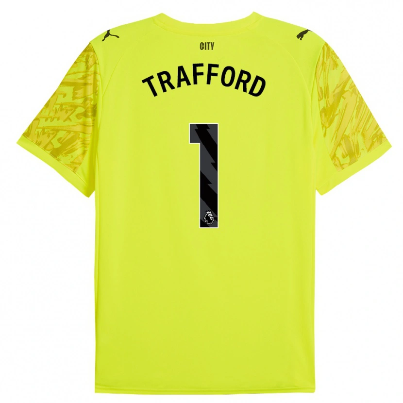 Danxen Mænd James Trafford #1 Gul Orange Sort Målmandstrøje 2025/26 Trøje T-shirt