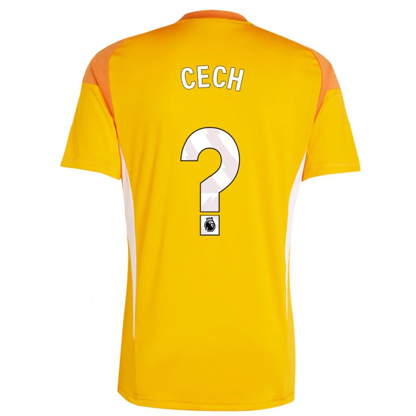 Danxen Mænd Damian Cech #0 Orange Hvid Målmandstrøje 2025/26 Trøje T-shirt