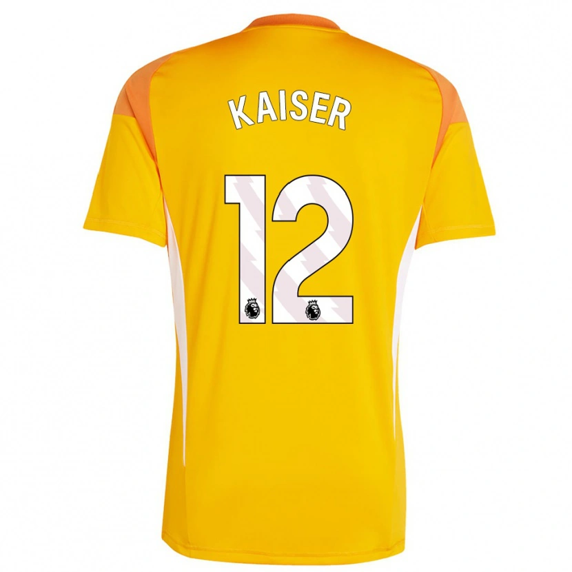 Danxen Mænd Dino Kaiser #12 Orange Hvid Målmandstrøje 2025/26 Trøje T-shirt