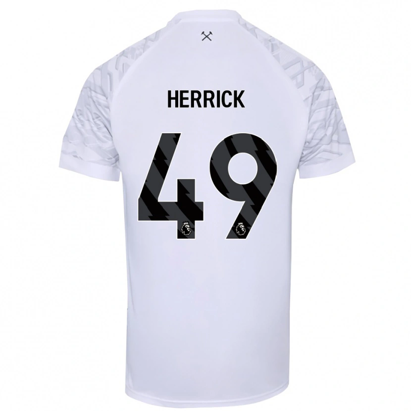 Danxen Mænd Finlay Herrick #49 Hvid Sort Målmandstrøje 2025/26 Trøje T-shirt
