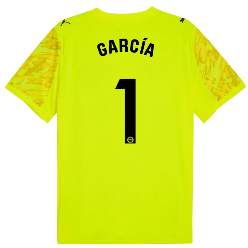 Danxen Mænd Gaizka García #1 Gul Sort Målmandstrøje 2025/26 Trøje T-shirt