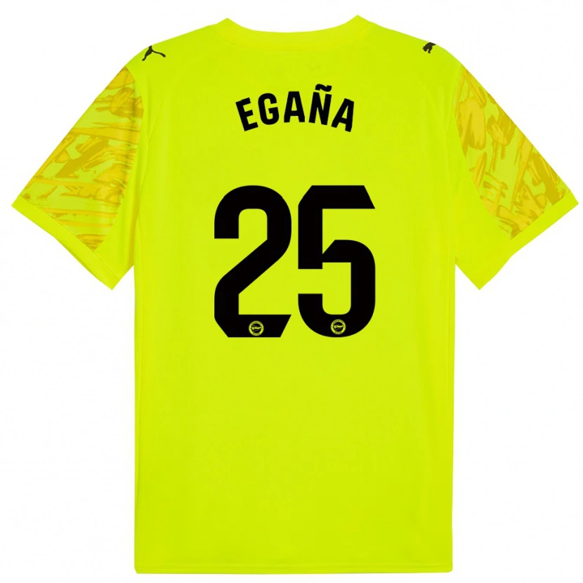 Danxen Mænd Eider Egaña #25 Gul Sort Målmandstrøje 2025/26 Trøje T-shirt
