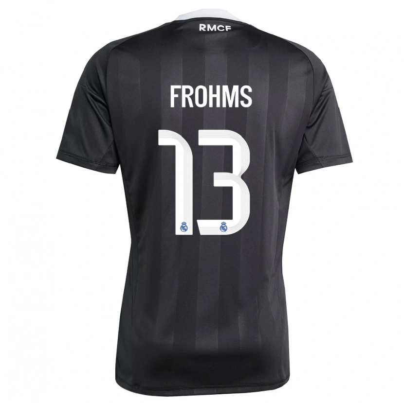 Danxen Mænd Merle Frohms #13 Sort Hvid Målmandstrøje 2025/26 Trøje T-shirt