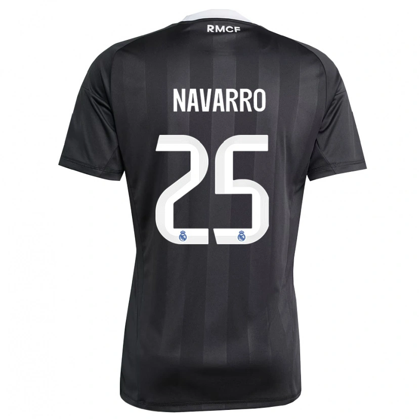 Danxen Mænd Javier Navarro #25 Sort Hvid Målmandstrøje 2025/26 Trøje T-shirt