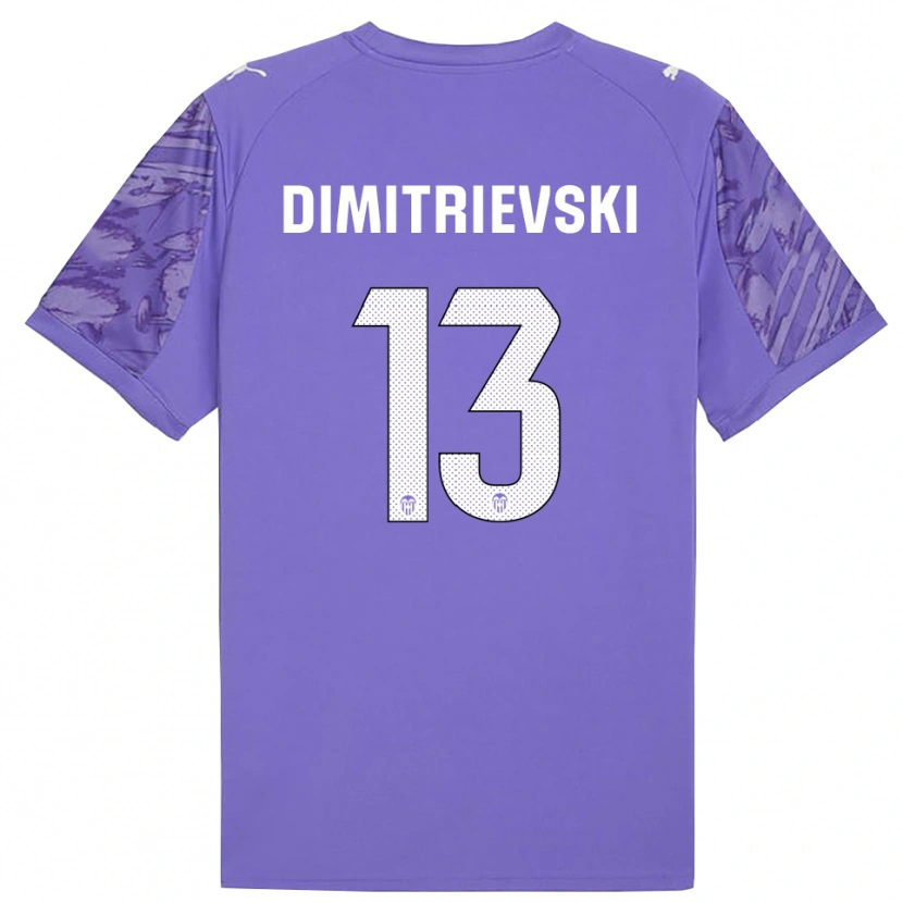 Danxen Mænd Stole Dimitrievski #13 Lilla Hvid Målmandstrøje 2025/26 Trøje T-shirt