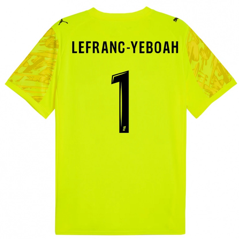 Danxen Mænd Daïvy Lefranc-Yeboah #1 Fluorescerende Grøn Sort Målmandstrøje 2025/26 Trøje T-shirt