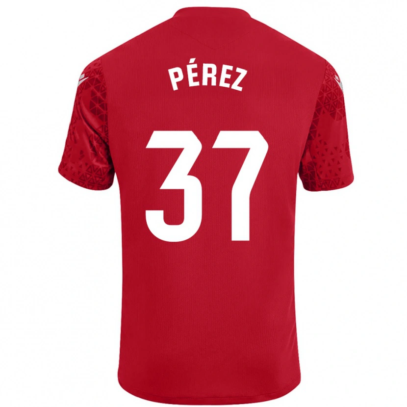Danxen Mænd David Pérez #37 Rød Hvid Målmandstrøje 2025/26 Trøje T-shirt