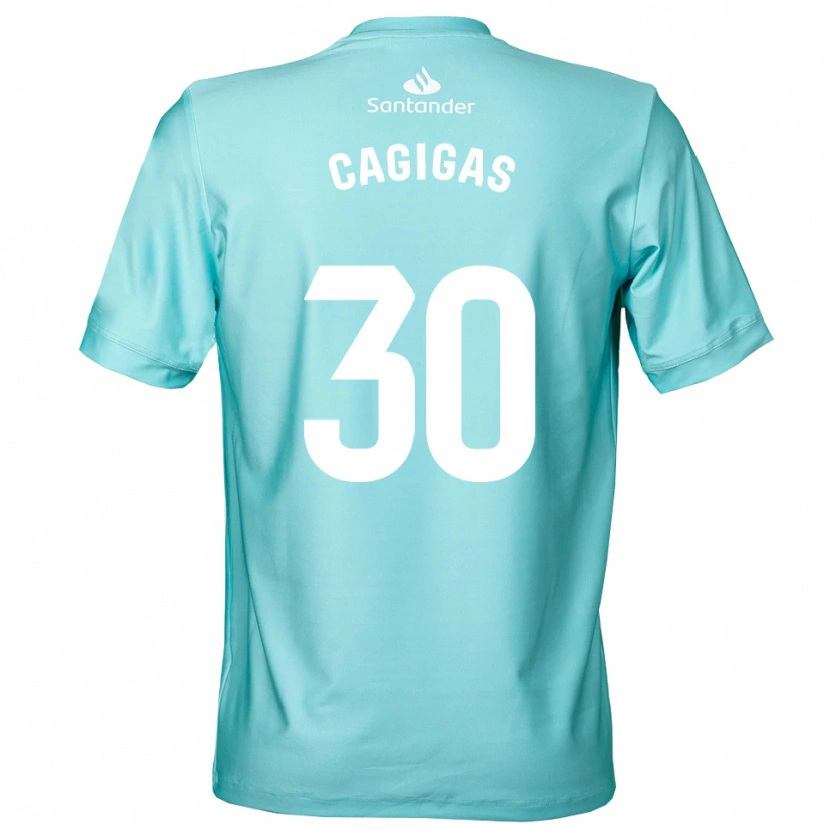 Danxen Mænd Iván Cagigas #30 Lys Cyan Hvid Målmandstrøje 2025/26 Trøje T-shirt