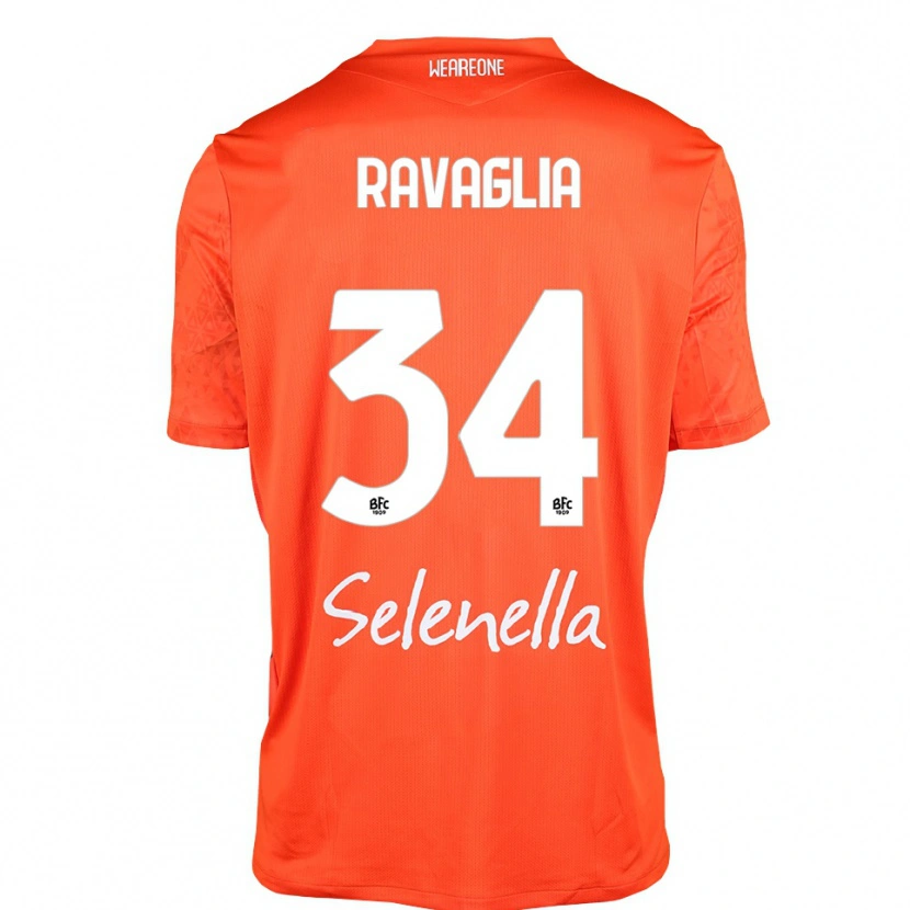 Danxen Mænd Federico Ravaglia #34 Orange Sort Hvid Målmandstrøje 2025/26 Trøje T-shirt